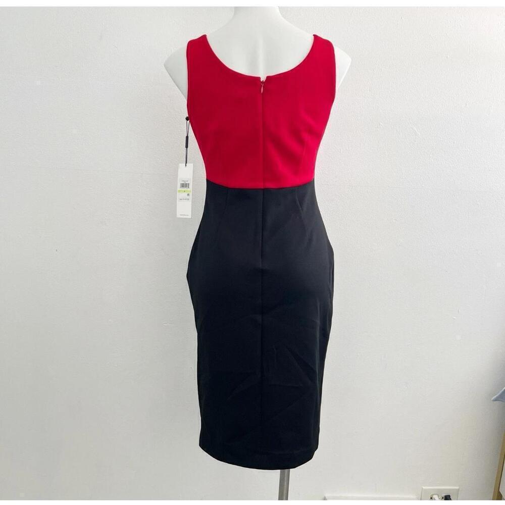 Calvin Klein Studded Sheath Dress Black Red Size 4 Womens - Picture 7 of 8